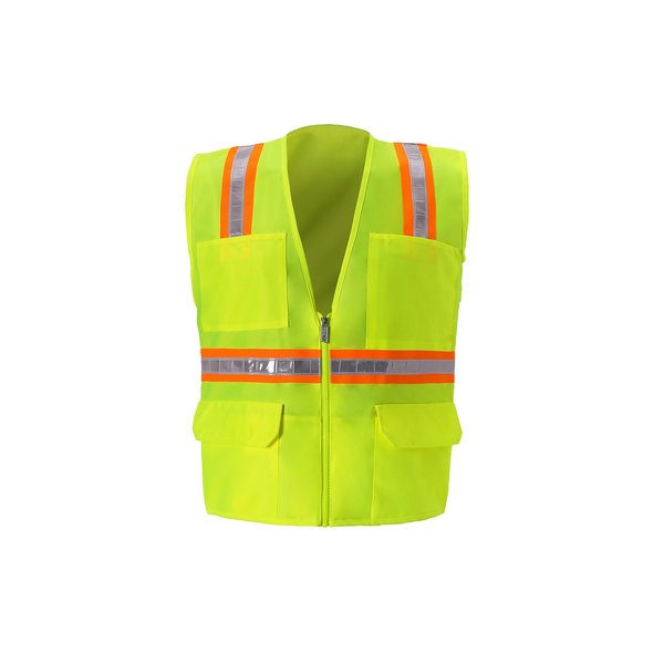 2W International Multi-Pocket Safety Vest, 3X-Large, Lime 8048-A 3XL